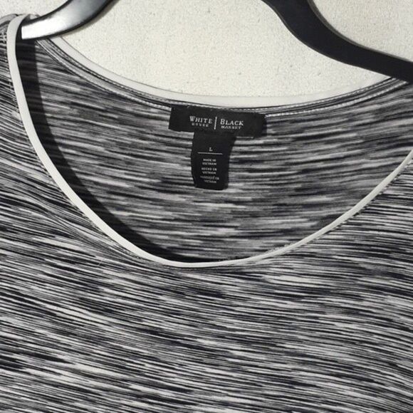 White House Black Market crop top l large knit marled shirt athleisure casual - Picture 4 of 5